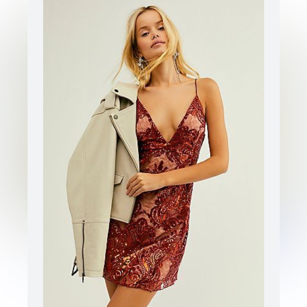 FREE PEOPLE ‘Night Shimmers’ Mini Dress
